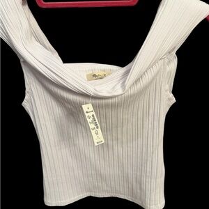 Madewell White Ribbed Tank Top